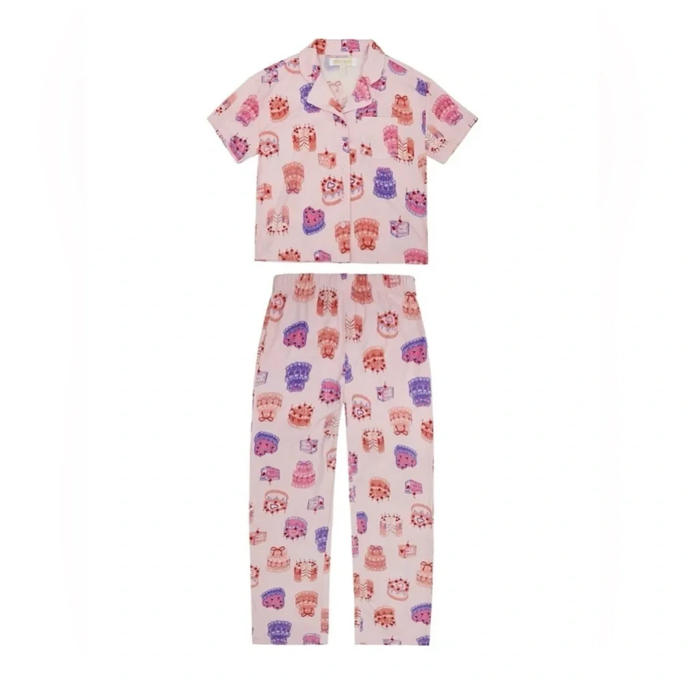 Planet Gold Kids Birthday Pink and Purple Pajama Set